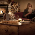 Sparkles in front of the fire